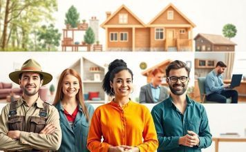 Diverse professionals enjoying careers with housing benefits.