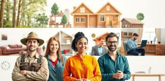 Diverse professionals enjoying careers with housing benefits.