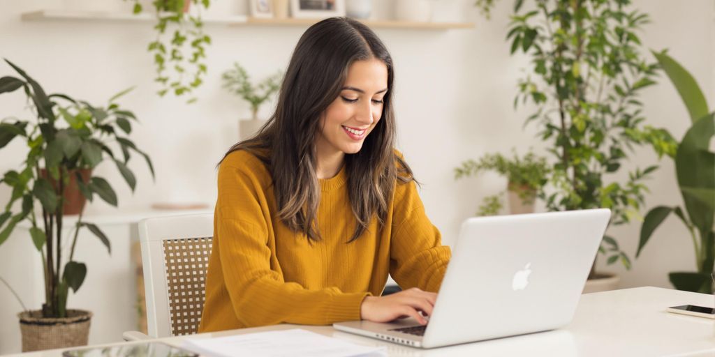 Person working remotely as a data entry clerk.