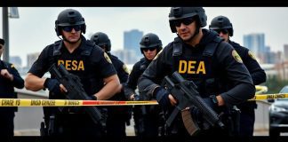 DEA agents investigating a narcotics case in action.