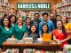 Diverse team working in a vibrant Barnes and Noble store.