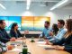 Diverse team collaborating in a modern Duke Energy office.