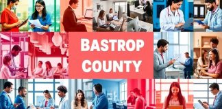 Collage of professionals in Bastrop County job settings.