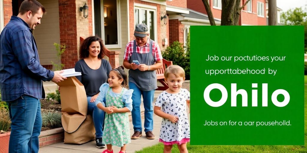 Family working together in a vibrant Ohio neighborhood.